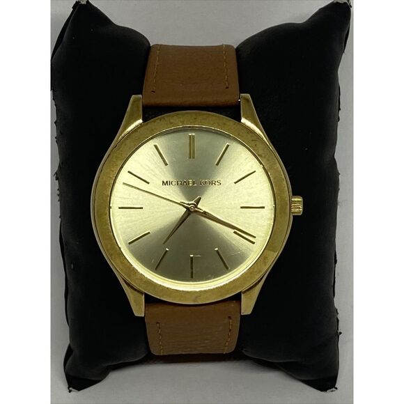 Michael Kors Runway MK3179 Men's Brown Leather Analog Dial Quartz Watch EY663 - Picture 3 of 12